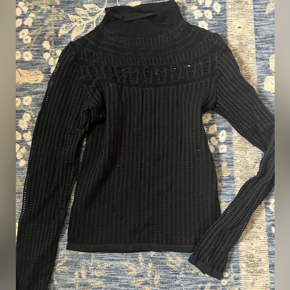 Free People Laser-cut Turtleneck